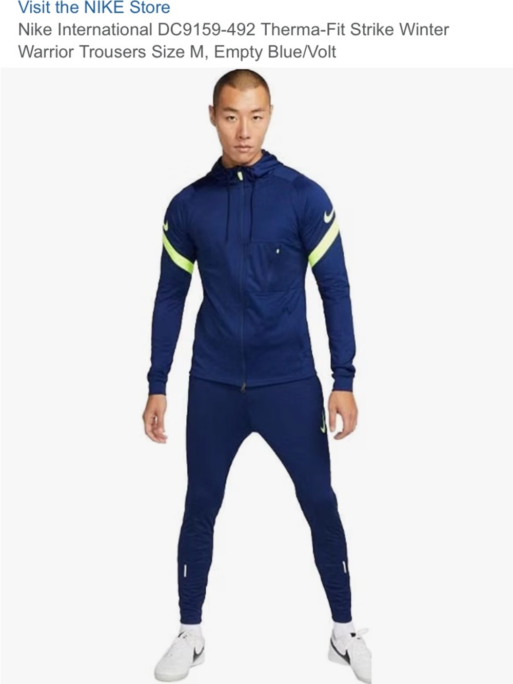 Nike winter warrior therma soccer football pants navy volt DC9159 Rare